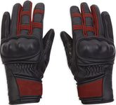 Spada Bennett CE Ladies Leather Motorcycle Gloves - Black/Burgundy